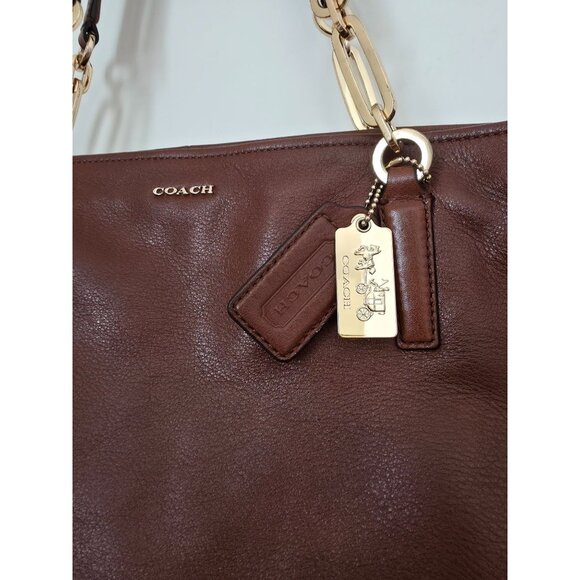 Coach MADISON East West Soft Brown Leather Tote Shoulder Bag Gold Hardware 26769 - Picture 7 of 12